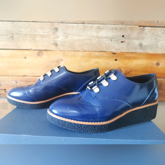 Rebecca Minkoff Navy Blue Patent Loafers - Picture 1 of 11